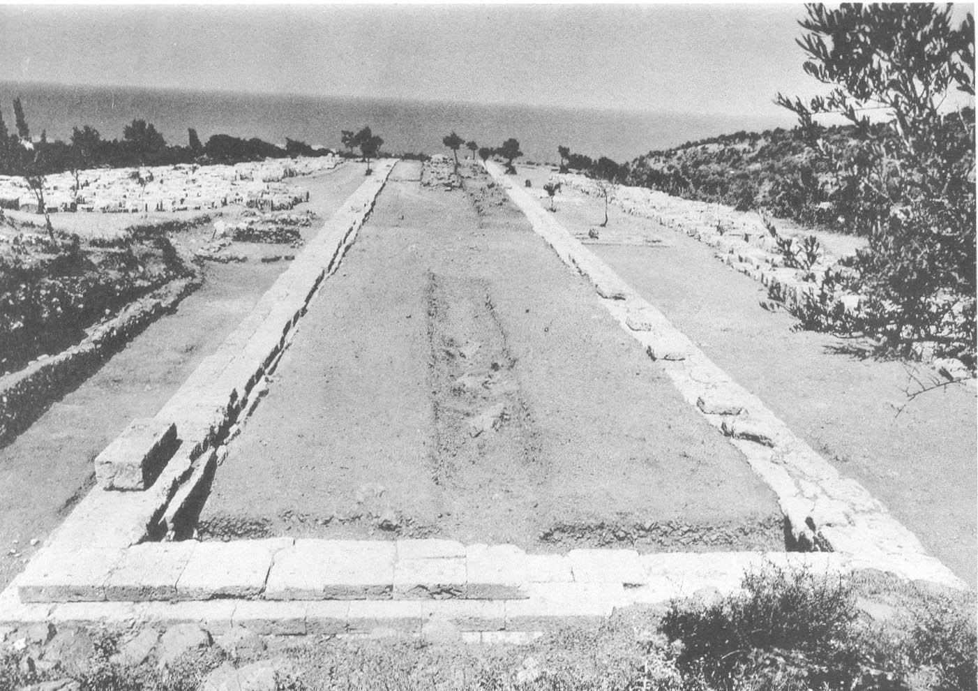 Stoa when first excavated in 1964.