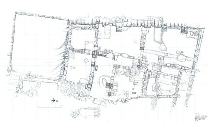 Actual State plan of the south Lower Stoa, drawing 9D, from 1994 by J. Kurtich